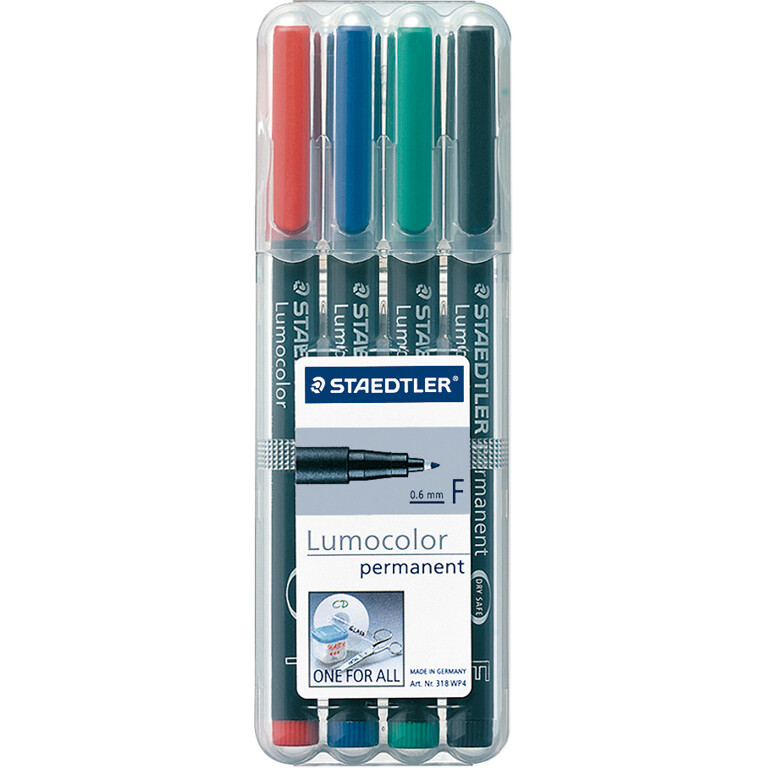 ROTULADOR STAEDTLER LUMOCOLOR "M" 4 COLORES