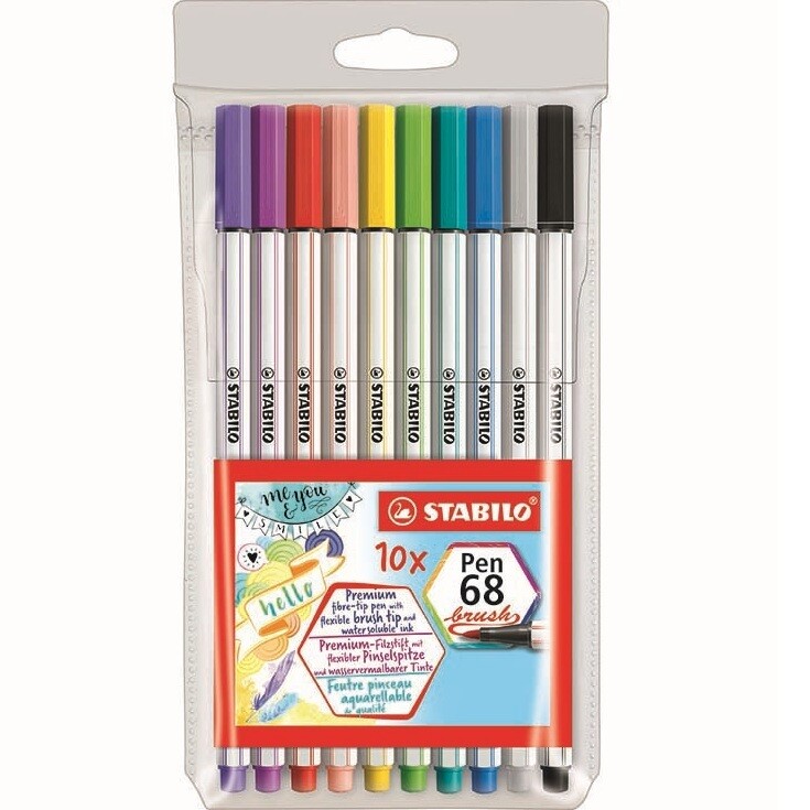 ROTULADOR STABILO PEN-68 BRUSH 10UD