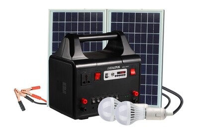 Everlotus Home Solar Lighting system w/Built-In Inverter and On-site AC-power plug point, Built-In Speaker, Bluetooth, FM Radio -S20-2377BT Everlotus Home Solar Lighting system w/Built-In Inverter and On-site AC-power plug point, Built-In Speaker, Bluetooth, FM Radio -S20-2377BT