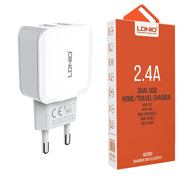 LDNIO Fast Charging Wall Charger: 2 USB Ports