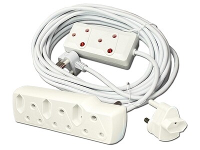 Everlotus Bundle - 15m Extension Cord + 6-Way Adapter &amp; 3-pin to 2-pin  Adapter