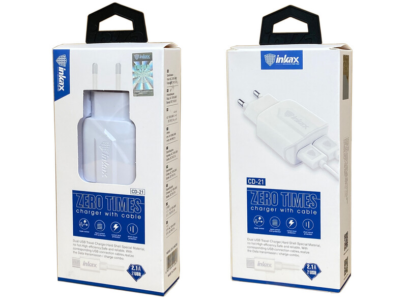 ZERO TIMES (MicroUSB) Adapter with 2 USB Ports + Cable - 2.1A