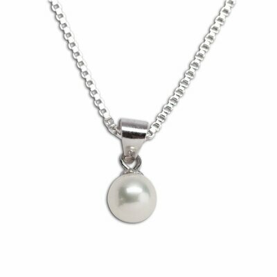 Sterling Silver Children&#39;s Pearl Necklace (BCN-Pearl)