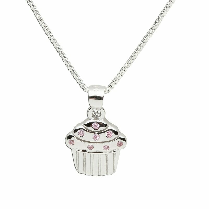 Sterling Silver Cupcake Necklace (BCN-Cupcake Swirl)