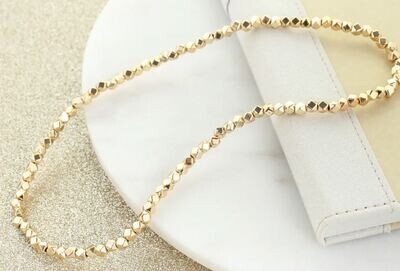 18" Gold Bead Stretch Necklace