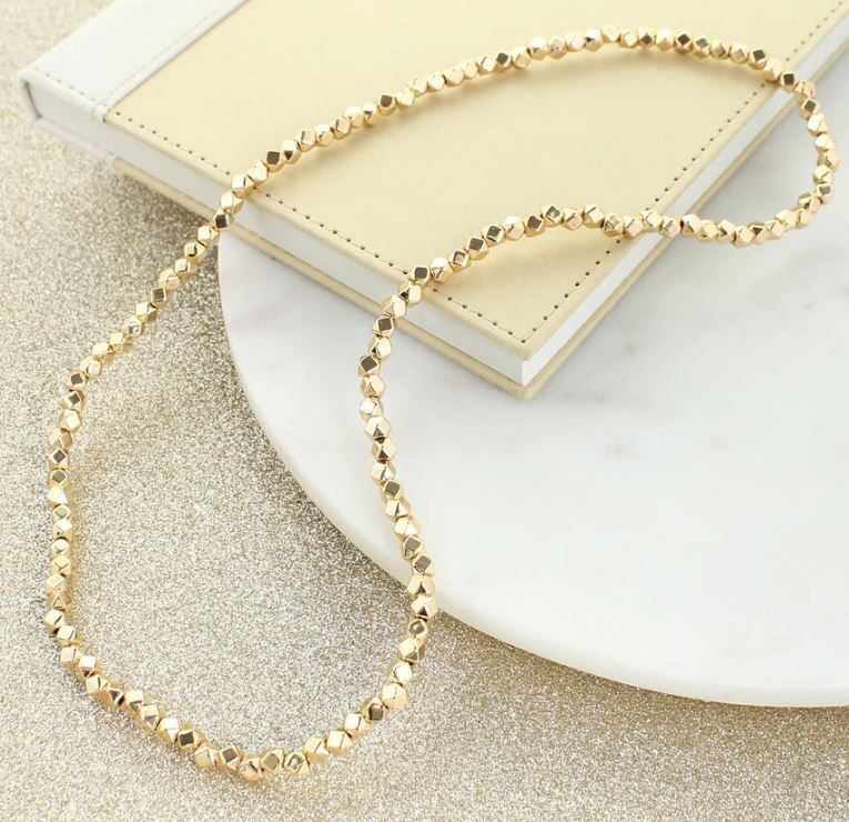 24&quot; Gold Bead Stretch Necklace