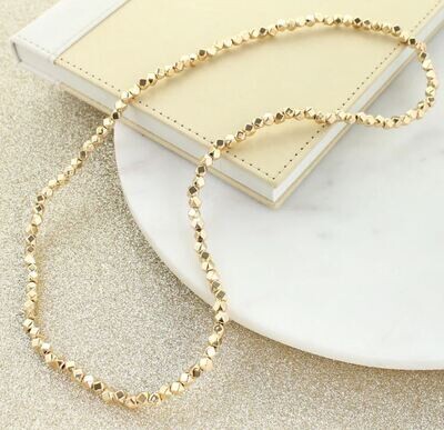 24" Gold Bead Stretch Necklace