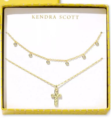 Amelia Cross Nck Gft Set Gld YLLW Crystal