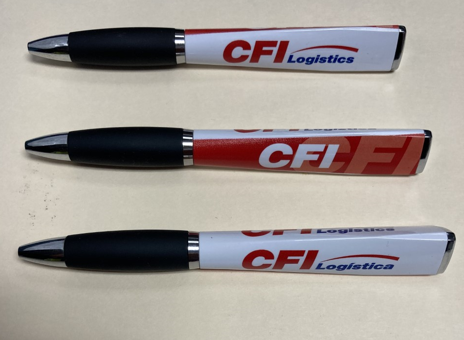 3-SIDED IMPRINT PEN WITH BLACK GRIPPER (9030 AD PEN)