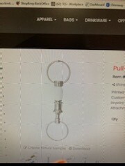 PULL APART KEYCHAIN SILVER W/RED -  IMPRINT