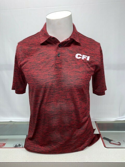 SPORT-TEK ELECTRIC HEATHER MEN&#39;S POLO (ST590) RED/BLACK - 3X