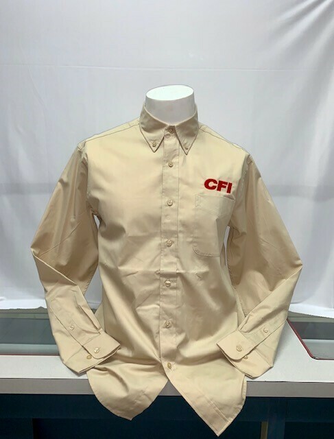 SHIRT BUTTON UP (LS) (S608) STONE - 3X