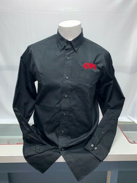 SHIRT BUTTON UP (LS) (S608) BLACK - X LARGE