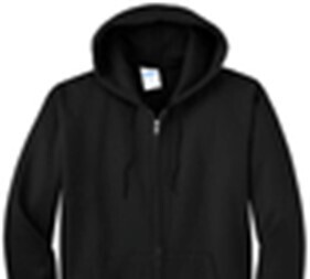 PORT & COMPANY ZIP HOODY (PC90ZH) JET BLACK - 2XL