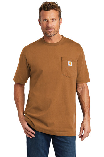 CARHARTT WORKWEAR POCKET SHORT SLEEVE T-SHIRT (CTK87) CARHARTT BROWN - MEDIUM