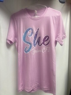 SHE DRIVES CFI LIGHT PINK T-SHIRT - SMALL