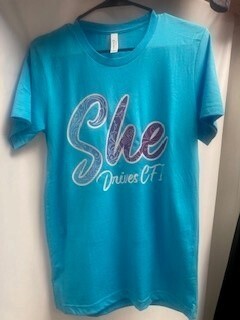 SHEDRIVES TSHIRT, TURQUOISE (BC3001) - SMALL