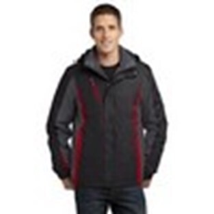 PORT AUTHORITY COLORBLOCK 3-IN-1 JACKET (J321) BLACK/RED - XL