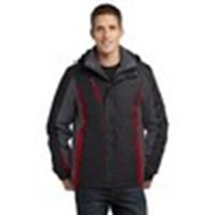 PORT AUTHORITY COLORBLOCK 3-IN-1 JACKET (J321) BLACK/RED - XS