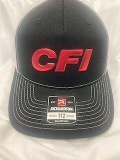 CAP,RICHARDSON 112FP - BLK/WHITE RED FLEXSTYLE LOGO