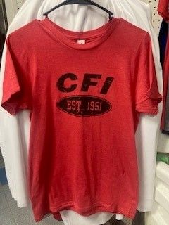 TSHIRT,RED,DISTRESSED LOGO - LARGE