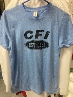TSHIRT,LIGHT BLUE,DISTRESSED LOGO - LARGE