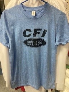 TSHIRT,LIGHT BLUE,DISTRESSED LOGO - XL