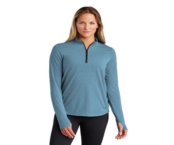 OGIO LADIES MOTION 1/4 ZIP (LOG153) BLUE MIST - LARGE