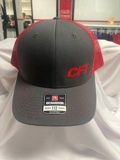 RICHARDSON 112 MESH SNAPBACK HAT - CHARCOAL/RED