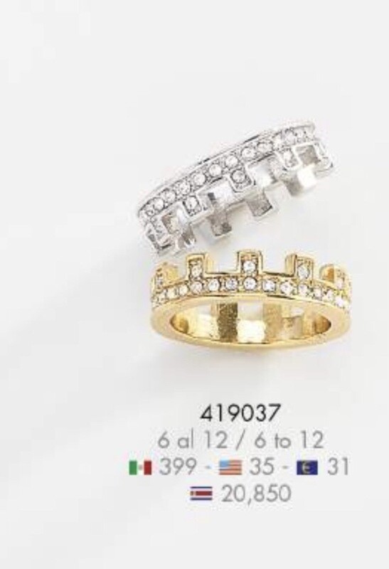 Anillo doble corona con cristal mod 419037