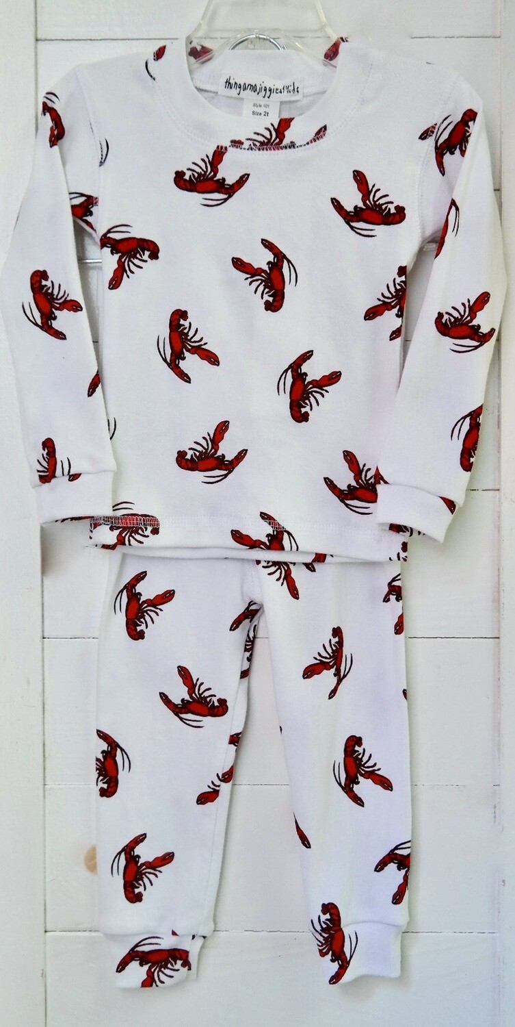 101 - 3T lobster Thingamajiggies 4 Kids 2 pc l/s Pajamas #