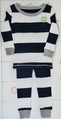 Burts Bees Baby 2 pc Pajama set - navy/white stripe 5