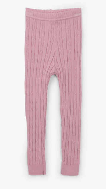 Cable Knit Tights - pink 2/3