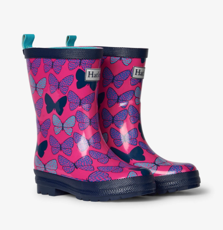 rain boots - spotted butterflies 4