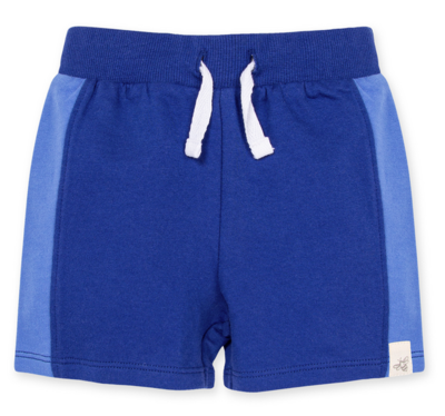 French Terry Colorblocked Shorts-Macaw