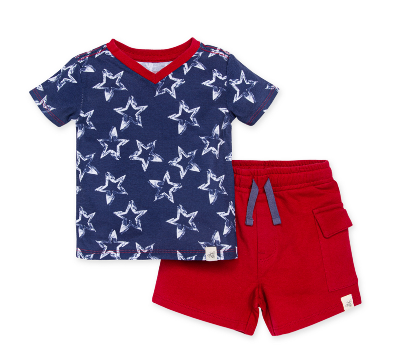 Painted Stars Tee &amp; Cargo Short Set