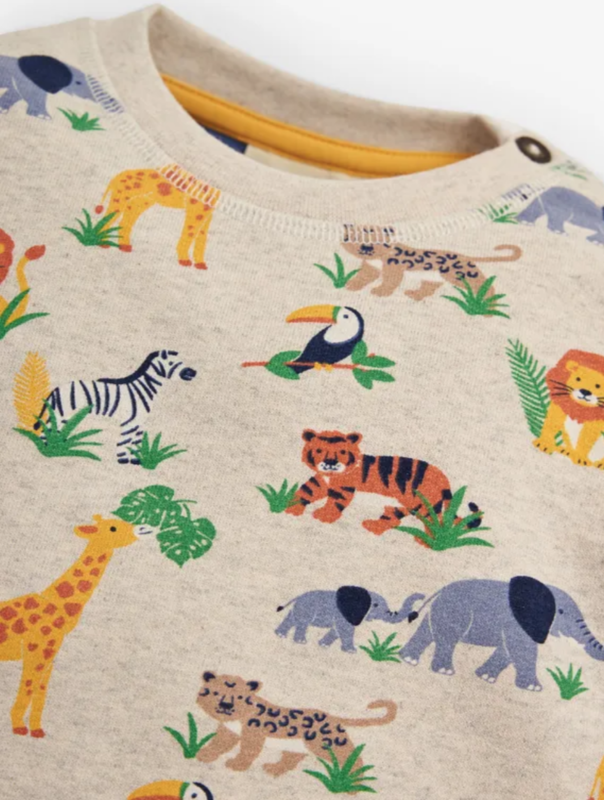 Safari print sweatshirt stone