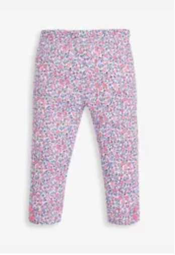 purple ditsy leggings, size: 4/5