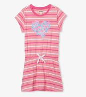 Hearts Front Pocket Drop Waist Dress
