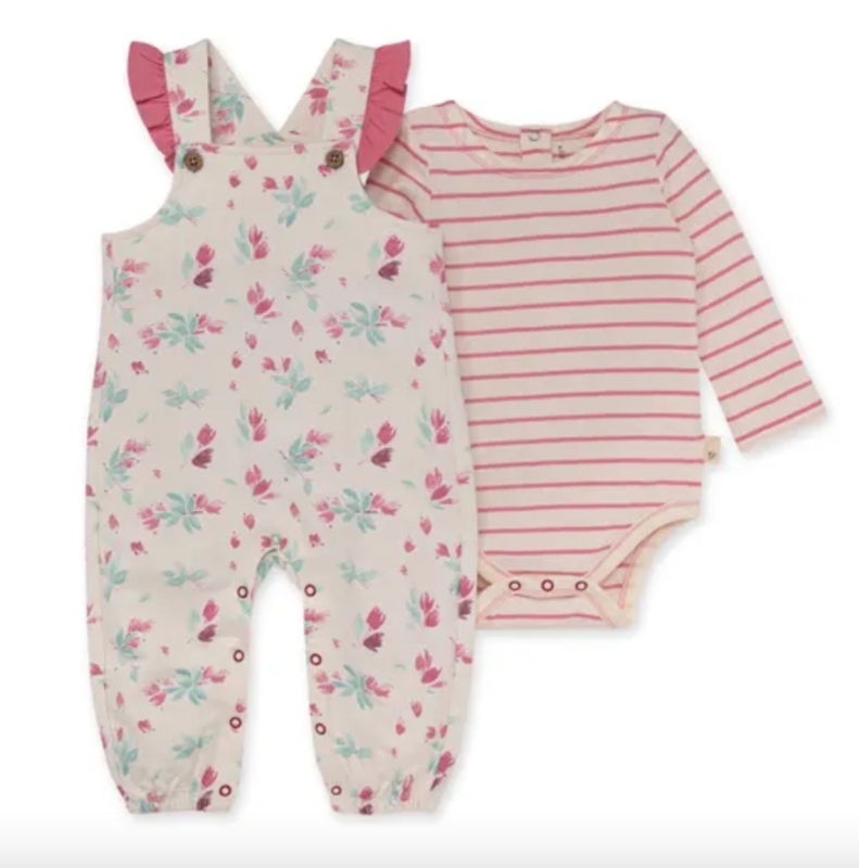 Lovely Floral Jumpsuit Set-Blue Lagoon