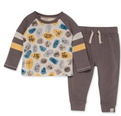 I Dig It French Terry Set-Charcoal