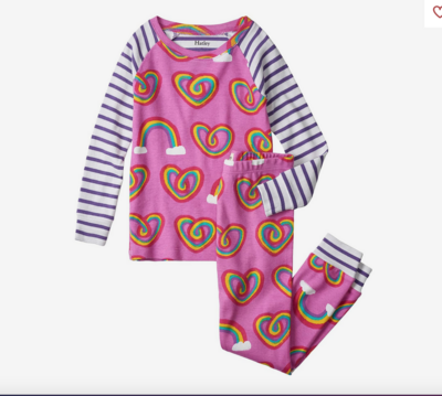 Twisty Rainbow Hearts Organic Pajamas 