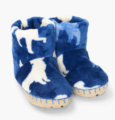 Silhouette pups fleece slippers