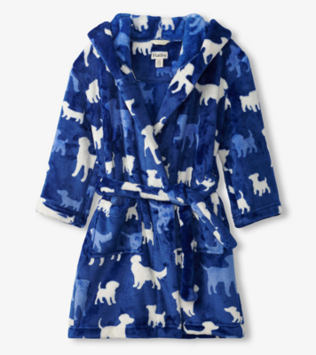 Silhouette pups fleece robe