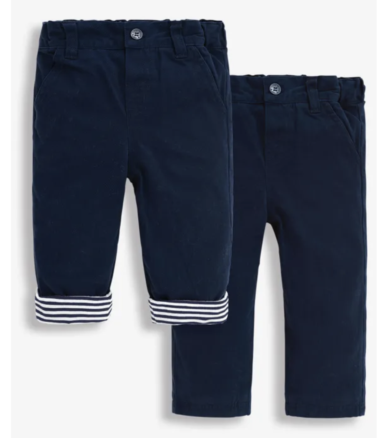 Jersey Lined Twill Trousers Navy 4/5