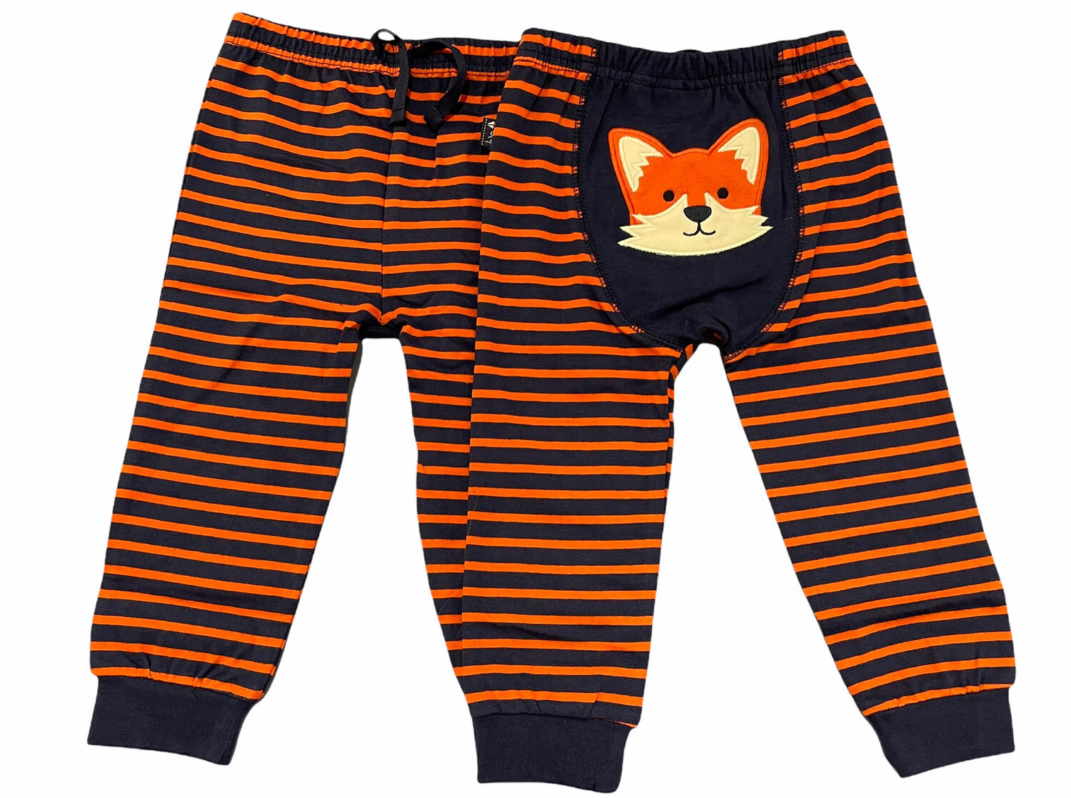 striped fox baby leggings