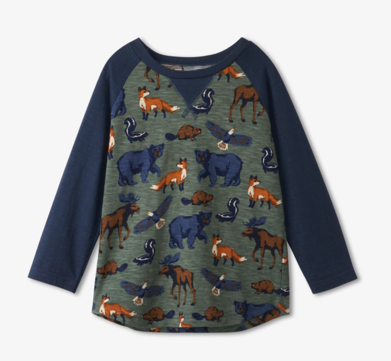 Forest critters raglan tee 