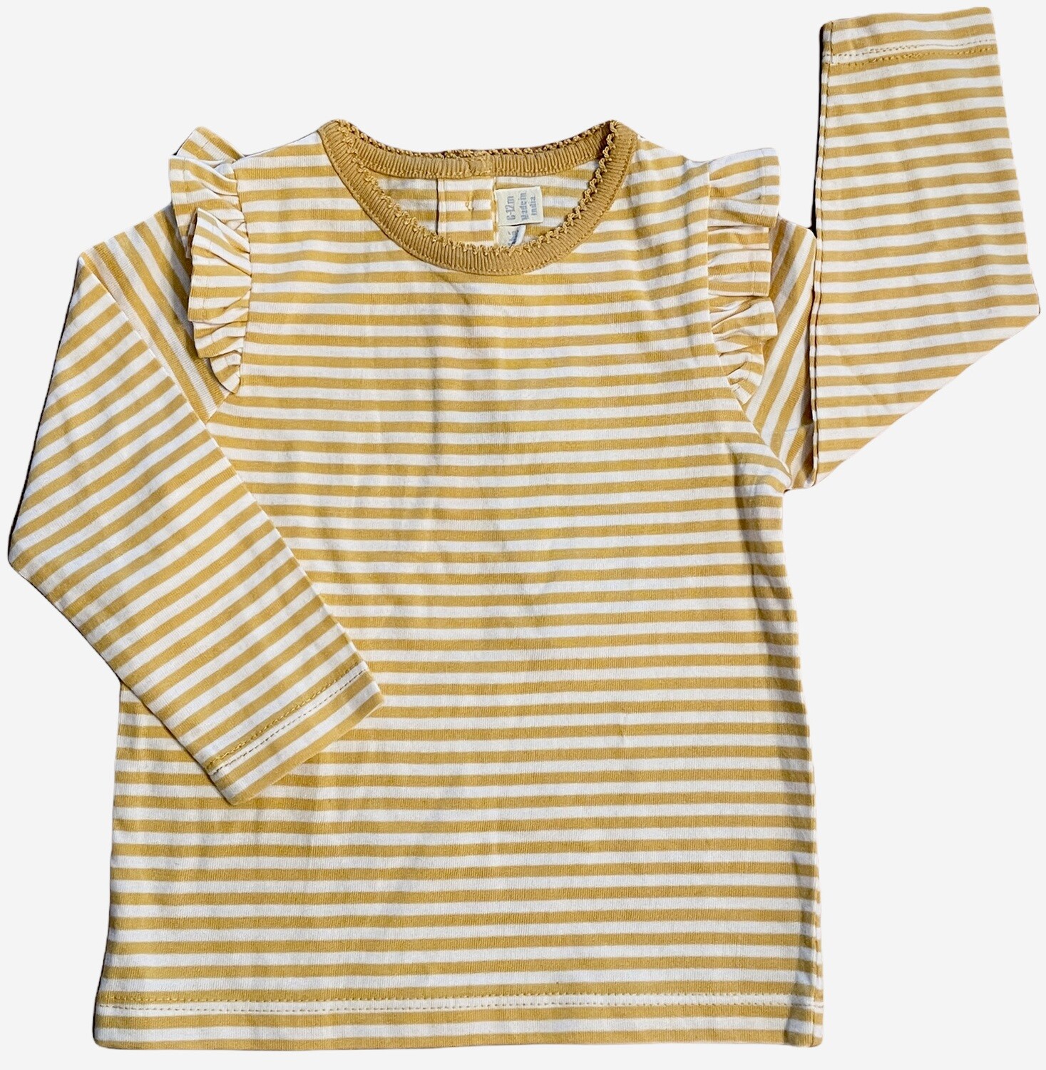 ruffle sleeve stripe tee 6-12