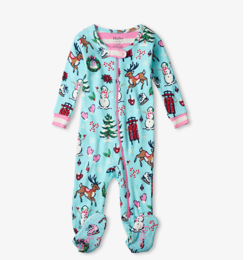 Cabin Christmas Organic Cotton Footie Coverall