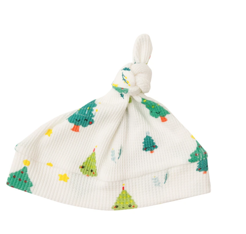 Happy Christmas Tree Knotted Hat